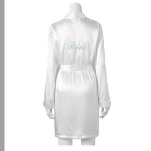 Beautiful and romantic white silk “bride” robe